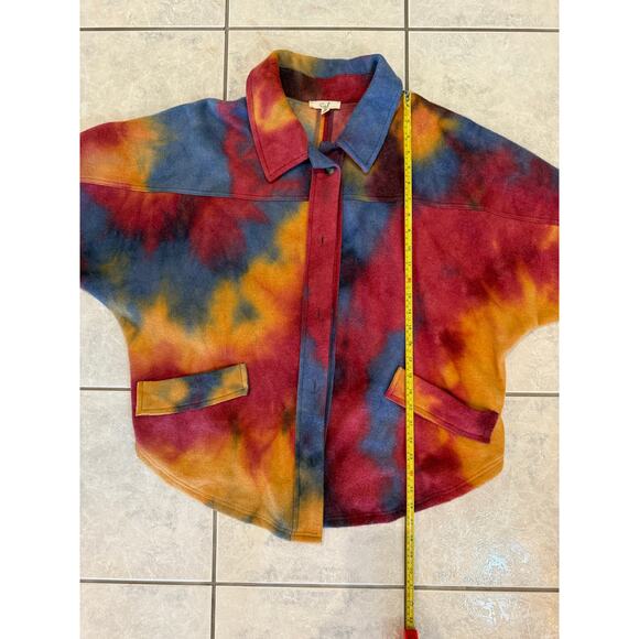 Easel Multicolor Tie Dye Jacket Shacket Size M Button Up Soft Felt Flannel - Picture 5 of 6